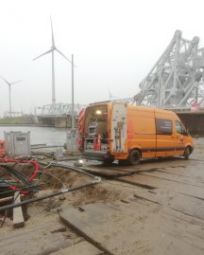 Inspectie van stalen leiding Oosterweelsteenweg Antwerpen